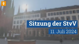 👥 Stadtverordnetenversammlung 11 Juli 2024  Landeshauptstadt Wiesbaden [upl. by Ariajaj]