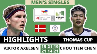 Viktor AXELSEN Vs CHOU Tien Chen  Quarterfinal  Thomas Cup 2024 [upl. by Llabmik562]