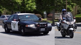 RARE SIREN California Highway Patrol responding to a Motorcycle Crash [upl. by Naginnarb]