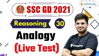 600 PM SSC GD 2021  Reasoning by Deepak Tirthyani  Analogy Live Test [upl. by Anitsrhc]