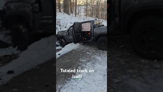 Be careful for ice this winter survival iceroad wreck crash toyota hunting 4x4 ice [upl. by Naga]