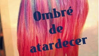 Ombré inspirado en el atardecer ☼ ∞ Pintándonos el cabello  MissSparrowrawr [upl. by Accebor]