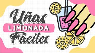 DEGRADADO SIN HERRAMIENTAS en UÑAS CORTAS 💅🏼 Uñas LIMÓN ROSA FÁCILES 🍋 PASO A PASO [upl. by Danielle]