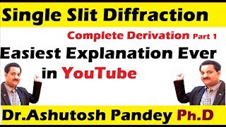 Fraunhofer Diffraction Single Slit Diffraction Derivation part 1 सबसे आसान VDO [upl. by Orimar519]