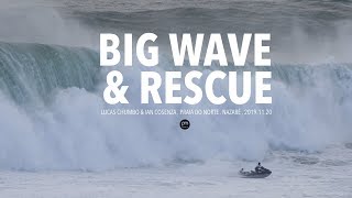 An Incredible Rescue  Raw Footage  Nazaré Portugal  20191120 Surf Big Waves 4K [upl. by Atinas]