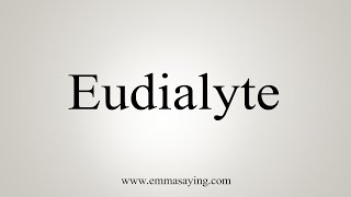 How To Say Eudialyte [upl. by Naillimxam603]