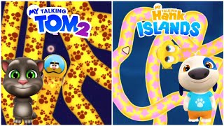 My Talking Tom 2 Space Trails vs My Talking Hank Islands Snake Trails Gameplay [upl. by Kurzawa532]