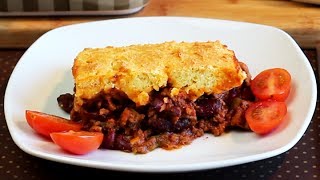 BAKED CHILI mit Maisbrotkruste  Südstaatenküche [upl. by Lathe]