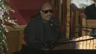 Stevie Wonder plays emotional song for Whitney Houston at her funeral [upl. by Goto689]