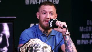 UFC 202 Press Conference Conor McGregor Arrives Late War Erupts [upl. by Harvard]