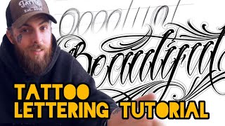 Tattoo Lettering Tutorial Lettering 101  P Hughes Tattoo [upl. by Ahsirat]