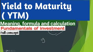 Yield to maturity of a bond bcom 3rd year  Bond yield to maturity calculation example Bcom 6th sem [upl. by Ytsur928]