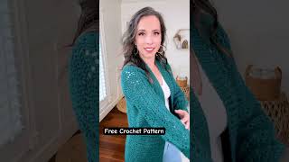 An EASY Free Crochet Cardigan Pattern crochetcardigan [upl. by Ellenrad368]