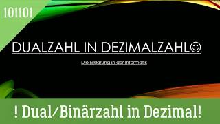 Dualzahl  Binärzahl in Dezimalzahl umwandeln [upl. by Barhos]