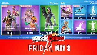 Fortnite TODAYS Item Shop MAY 8 NEW Bandolier Style Tomatohead Ragsy Nightlife DJ Bop [upl. by Novia]