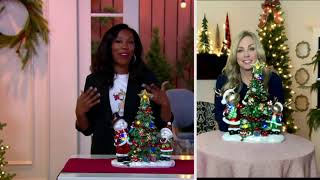 Kringle Express Lit Resin Characters Decorating a Christmas Tree on QVC [upl. by Atinit]