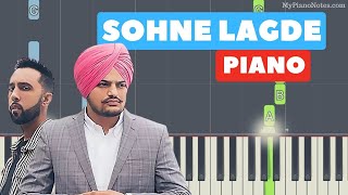 Sohne Lagde  Piano Tutorial  Punjabi Song by Sidhu Moosewala [upl. by Lorrie]