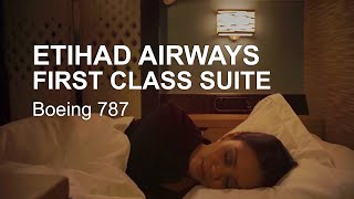 Etihad Airways First Class Suite On Board Boeing 787 [upl. by Wiersma968]