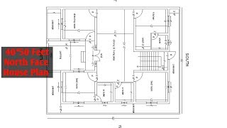 40x50 north facing house plan  3 bhk north face house plan with parking [upl. by Mable715]