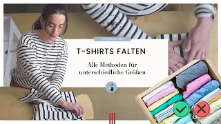 👕 Tshirts falten  alle Methoden für unterschiedliche Größen 👕🎽 [upl. by Esiuol]