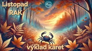 Měsíční predikce Listopad  ♋️Rak♋️  výklad karet [upl. by Apeed36]