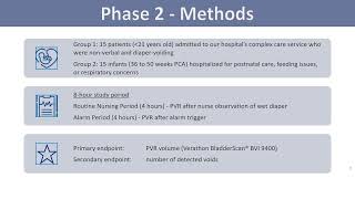 Use Of An Enuresis Alarm To Guide Timing Of PostVoid Residual Volume Assessment In Infants [upl. by Colette534]