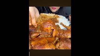 Chicken thighs curry with rice mukbang bigbiteschallenge eatingshow rufyeats eating [upl. by Lilias279]