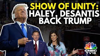 Republican National Convention Day 2  Former Rivals Nikki Haley amp Ron DeSantis Endorse Trump  N18G [upl. by Eneleahs]