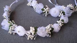 DIY 👰 Coronas de flores blancas diademas tocaddos  DIY 👰 White wreaths [upl. by Tri]