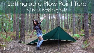 Setting Up A Plow Point Tarp with a Trekking Pole TARPOLOGY Wild Camping Tarp Configuration [upl. by Hsirap646]