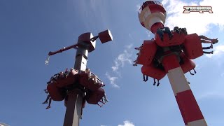 Kids attraction Hissningen Drop Tower at Liseberg amusement park Family Freefall Tower from Zierer [upl. by Niran]