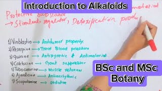 Introduction to alkaloidsPlant metabolismBsc and MSc botany [upl. by Einre]