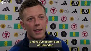 Callum McGregor reacts to Scotlands Euro 2024 qualifying win over Spain [upl. by Higley591]