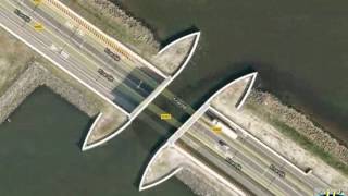 Drive Under the water  Aqueduct Veluwemeer in Netherlands [upl. by Ecitnerp763]