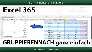 GRUPPIERENNACH Funktion ganz einfach  Excel 365 Tutorial [upl. by Ahsropal]