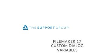 FileMaker 17 Custom Dialog Variables [upl. by Sehguh920]