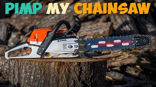 STIHL MS 261CM Upgrade  Pimpin My Chainsaw With The Tsumura Lite Bar  38quot Chain Pro Saftey Dogs [upl. by Tiny]