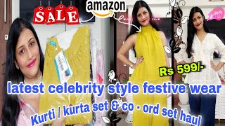 Latest Trendy KurtiKurta SetCo ord Set Haul💖 Amazon Shopping Haul💖 Amazon Sale [upl. by Eisen]