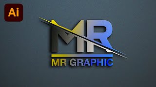 How to make a logo in adobe illustrator MR Letter Logo Design  Logo design illustrator [upl. by Nairred]