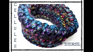 Tutoriel tricot  point CELLULES  motif très dense  Exemple snood [upl. by Purse]