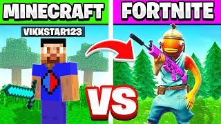 EPIC FORTNITE vs MINECRAFT KILLS CHALLENGE WITH VIKKSTAR123 [upl. by Rufus]