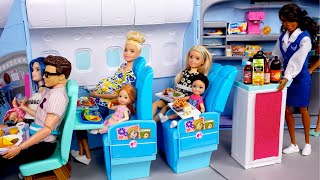 Barbie amp Ken Doll Family Airplane Travel Routine [upl. by Chalmer]