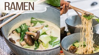 Einfaches Rezept für Ramen  japanische Nudelsuppe Thai Style [upl. by Rickie480]