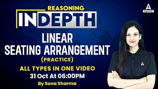 Linear Seating Arrangement Reasoning in One Video  SBI  IBPS  RRB  RBI  LIC  By Sona Sharma [upl. by Sheffie]