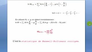 Physique Statistique 7 Statistique de Maxwell Boltzmann Corrigée 1 [upl. by Arotal]