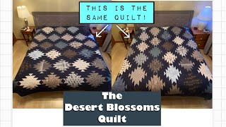 How to Make a Desert Blossoms Quilt Delectable Mountains Block Disappearing HST Free Tutorial [upl. by Wenn547]