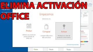 Elimina pantalla de activacion office 365 2016 2017 2019 2020 [upl. by Jojo]