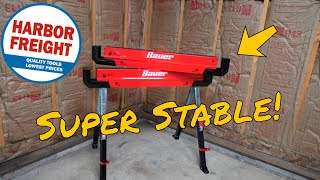 BAUER 32in Steel Adjustable Sawhorse 1300 lb Capacity full review [upl. by Teiv]