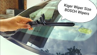 kiger wiper blade replacement new BOSCH clear Advantage wipers Correct size for kigerkiger [upl. by Leeth249]