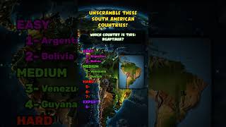 Geo Quiz Unscramble The Country Names triviachamps geoquiz geographytrivia geographyquestions [upl. by Aysan]